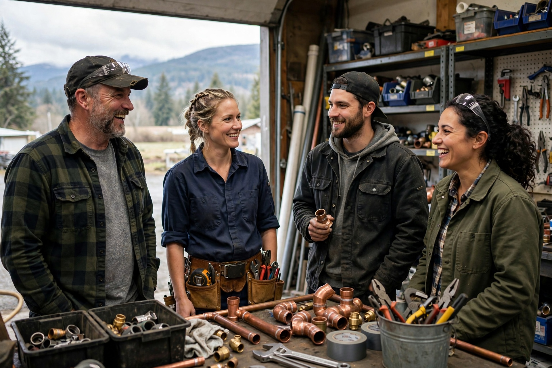 The Hood River Plumbing team at work in Hood River